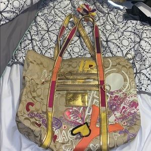 Used Poppy Coach Tote
